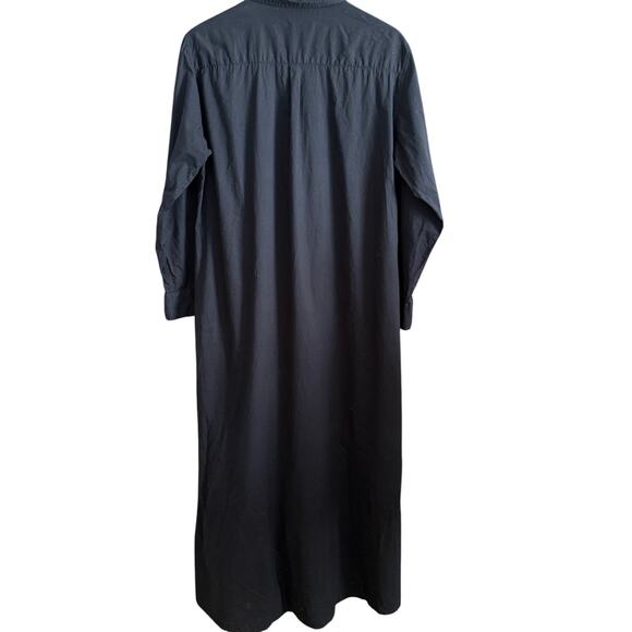 Natural Life | Drew 100% Cotton Button Down Duster Maxi Shirt Dress Black Medium - Picture 8 of 10